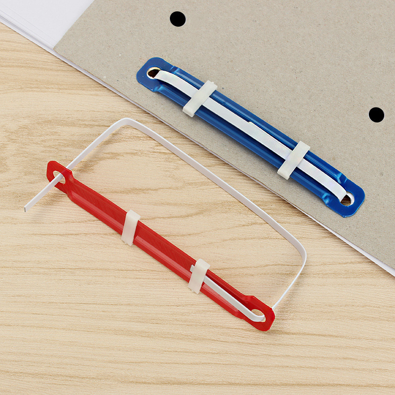 得力5548塑料装订夹彩色打孔夹两孔文件小夹条配套80mm打孔机使用