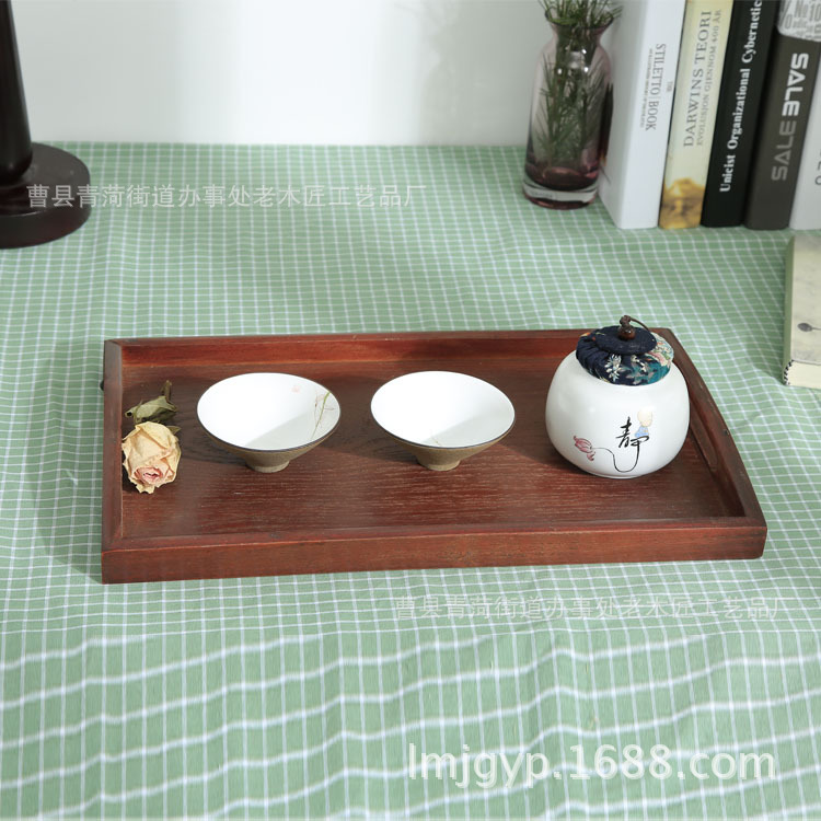 Tray Kung Fu Tea Tray Tea Set Wood Pallet Household Rectangular Painted Wooden Tea Tray Tea Room Brick Tea Tray