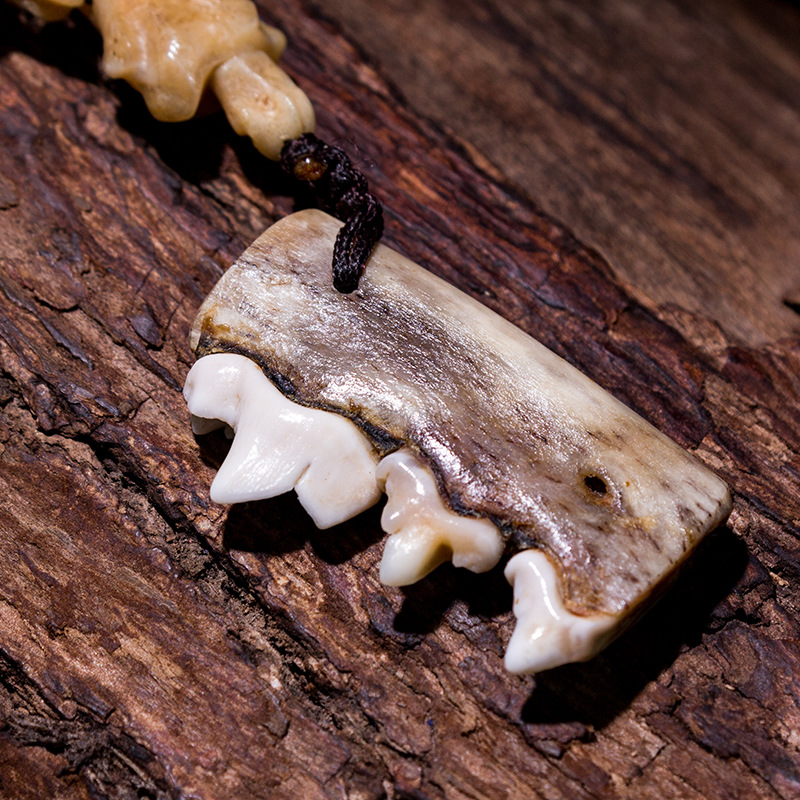 天然狼髀石关节骨手串藏传民族风佛珠修行念珠长串男女款串珠饰品