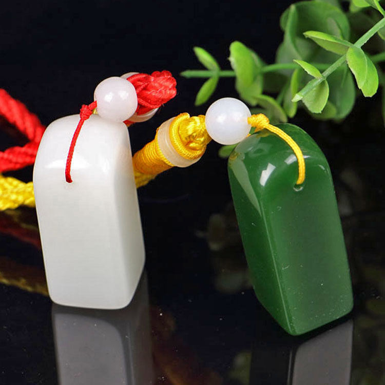 玉石印章 仿碧玉 白玉方形印章 外蒙料 章料 批发小手章