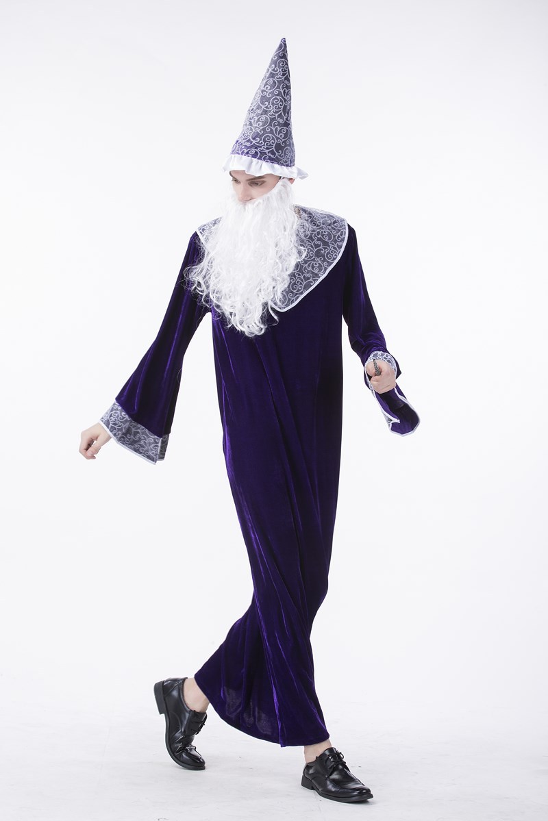 万圣节服装老巫师男巫师万圣节成人全套cos巫师服长袍长袍魔法师