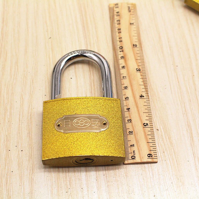 批发日环 挂锁63m 弹子锁具 金黄色 抽屉房铜锁 挂锁 房门锁