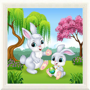 可爱小兔钻石画 卡通动物系列钻石绣
