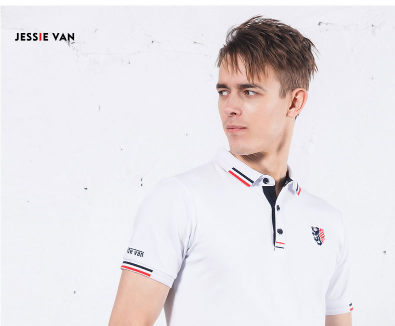 2018夏季新款 男式翻领t恤绣花短袖polo衫定制 男装一件代发87007