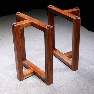 奥坎实木工字脚桌脚桌腿简约办公家具红木实木桌配件桌腿脚架现货