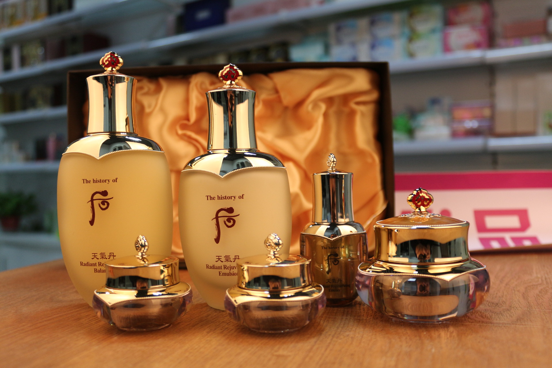 正品授权韩国whoo后天气丹花献光彩紧颜系列礼盒(308ml)6件套专柜