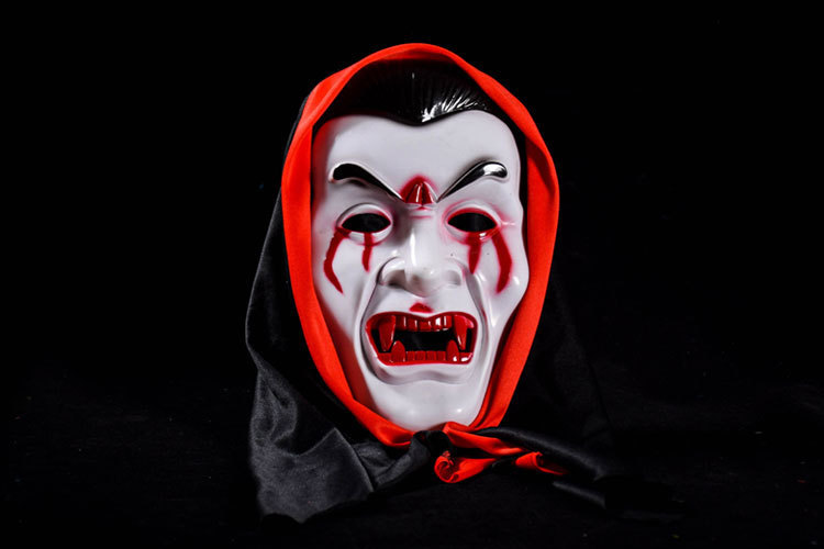 万圣节化妆舞会恐怖鬼脸面具搞怪恶魔七窍流血红头巾吸血鬼面具