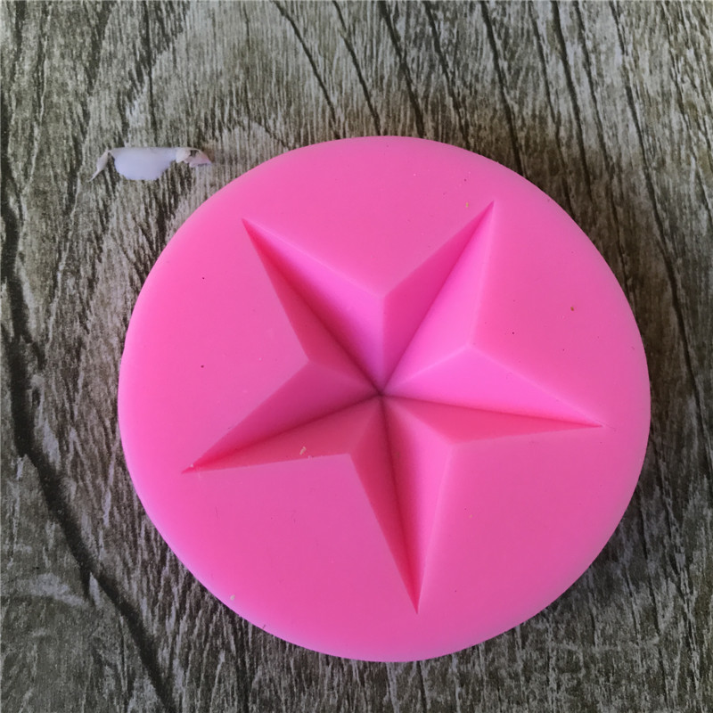 diy翻糖蛋糕模具单个大五角星硅胶模巧克力滴胶泥丸工具