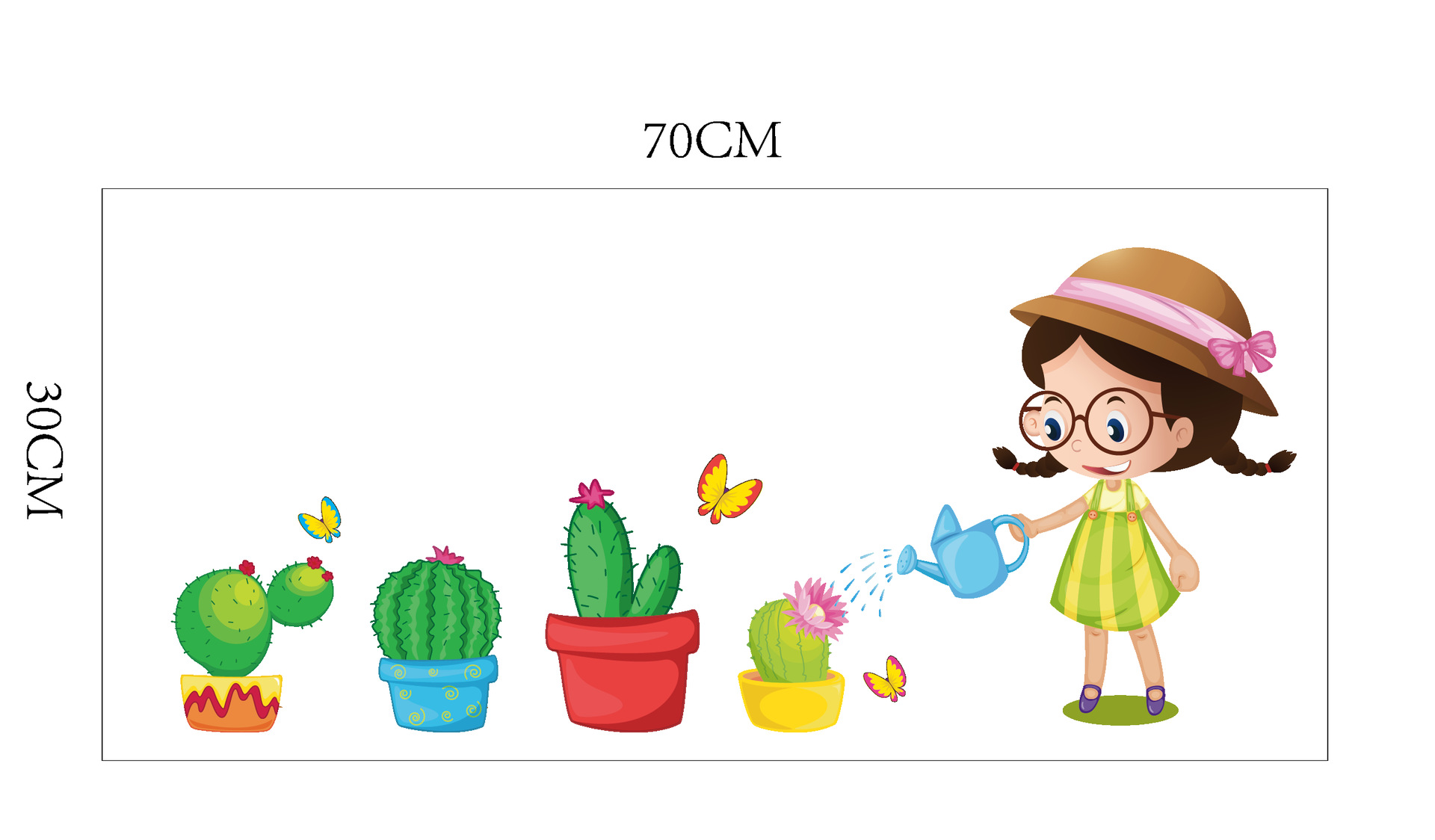 厂家直销花盆幼儿园儿童房背景墙贴装饰壁画环保pvc xh3212