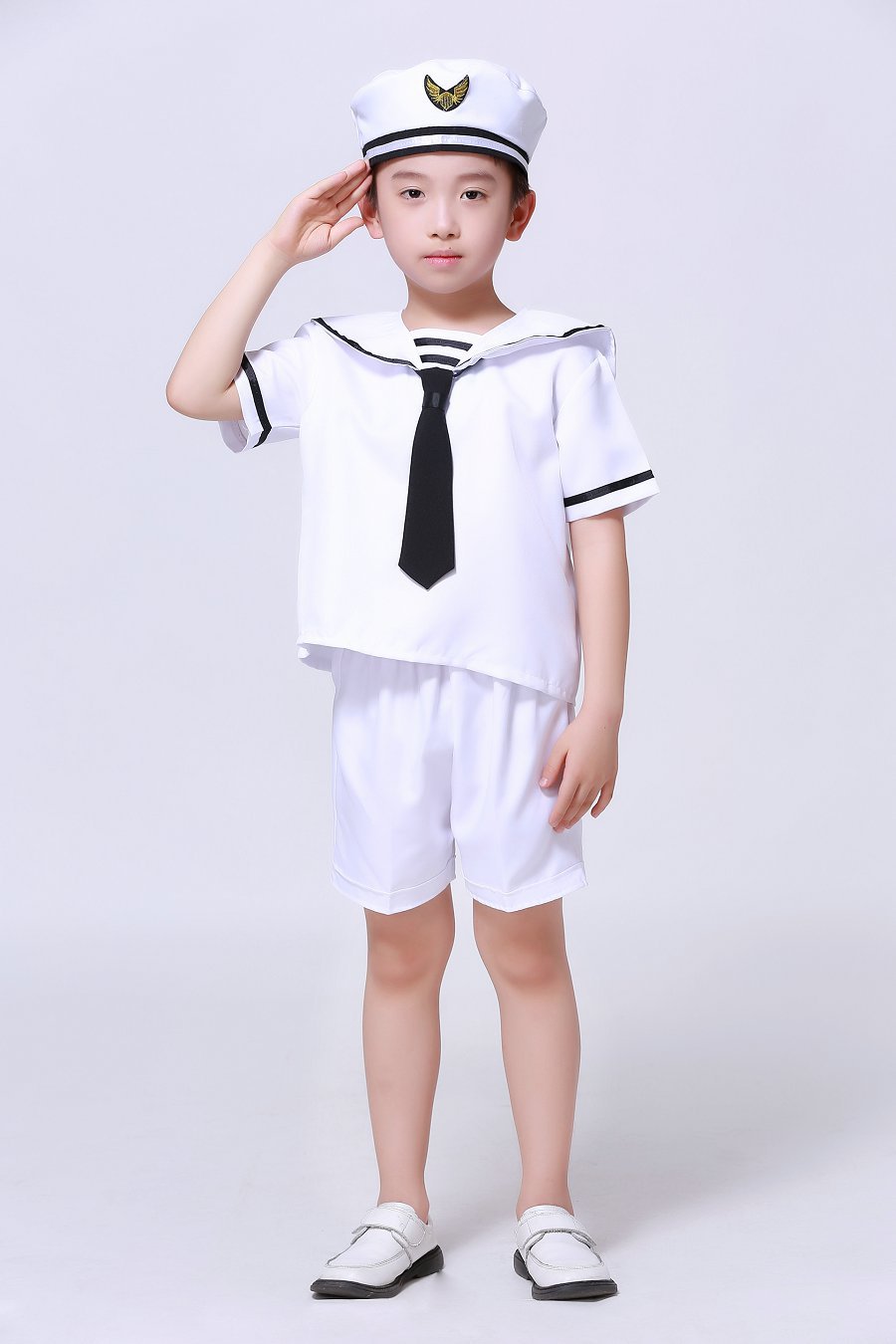 男女款少儿童幼儿园小学生军装白色小海军舞蹈服表演出服军服套装