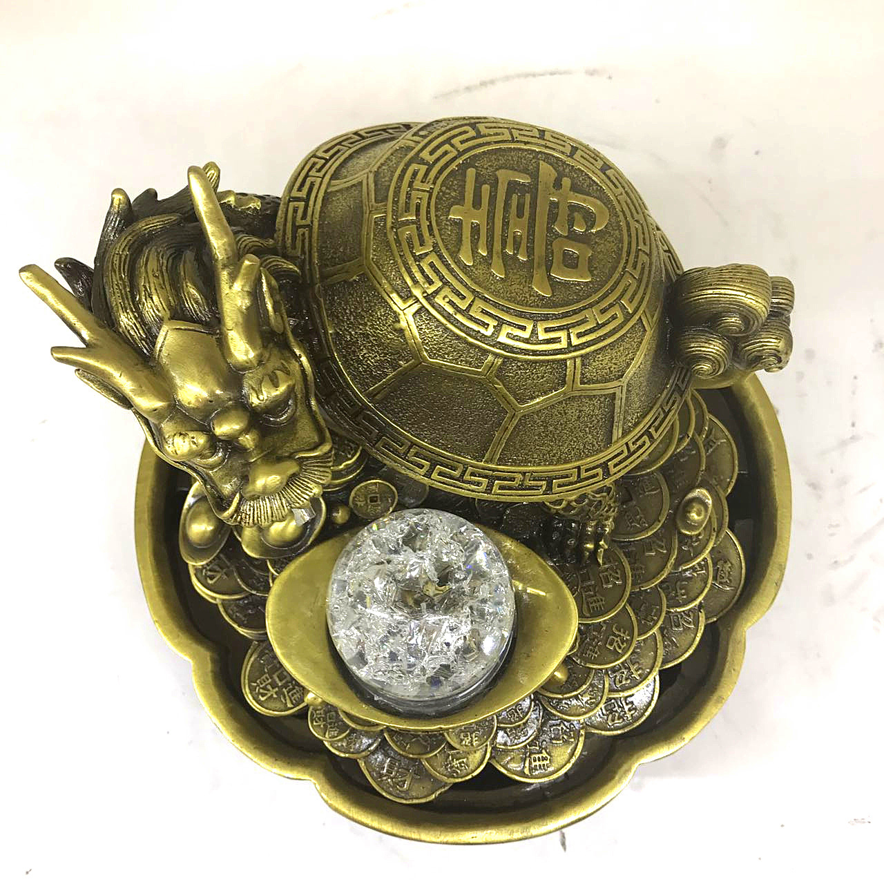 开光纯铜风水轮摆件流水喷泉招财龙龟金蟾摆件龙聚宝盆家居工艺品