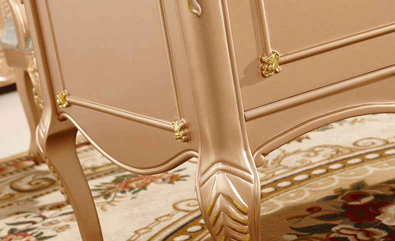 居家大师 欧式书桌 高档写字台办公桌 新款香槟金电脑桌 书房家具