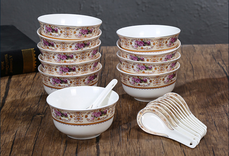 46头瓷碗套装 礼品碗 婚庆瓷 定制logo】价格,批发,供应商厂家 - 深圳