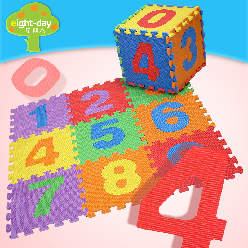 跨境一件代发环保数字拼图拼接爬行垫宝宝防滑拼接泡沫地垫榻榻米