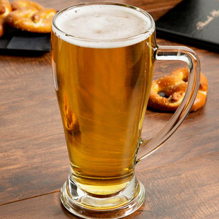 巴伐利亚啤酒杯透明无铅玻璃马克杯扎啤杯加厚把杯耐热水杯茶杯