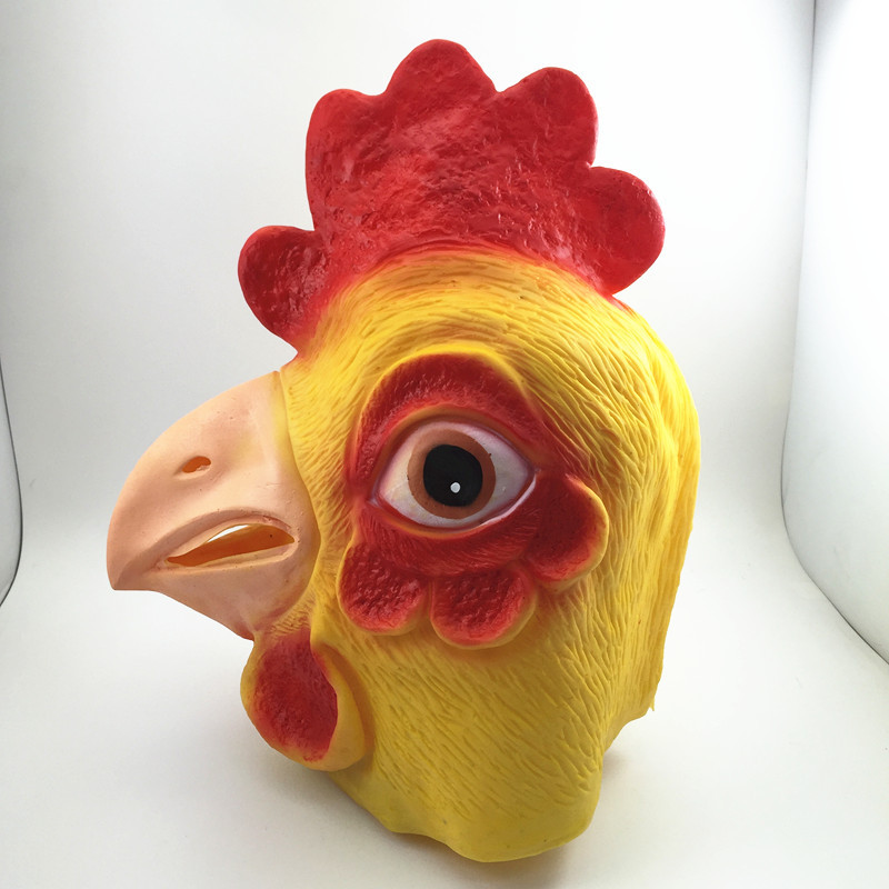 鸡头面具 动物面具 乳胶面具 万圣节cosplay道具 节日表演用品
