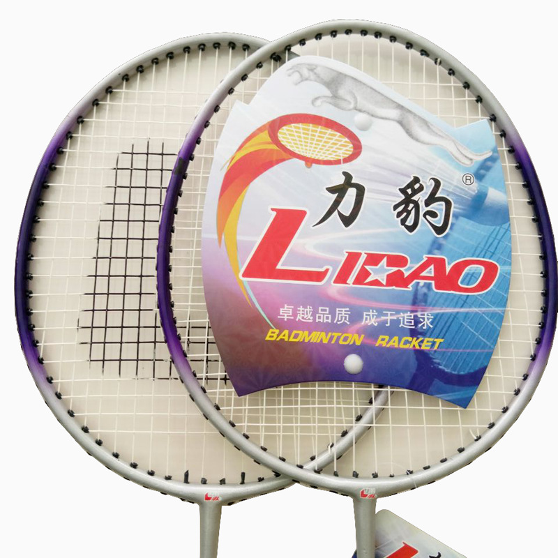 厂家批发 力豹铁合金全一体拍 初级训练拍 学生家庭羽毛球拍