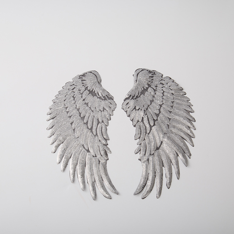 羽绒服布贴衣服补丁贴翅膀diy装饰刺绣贴花补洞贴背胶 厂家批发