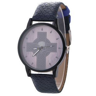 爆款潮流时尚十字架海盗骷髅学生休闲手表简约蛇纹皮带男女石英表