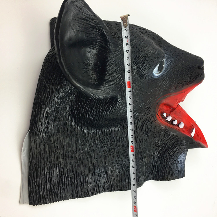 厂家直销可爱狼狗头套 万圣节乳搪胶黑狗头面具 特价热卖动物头套