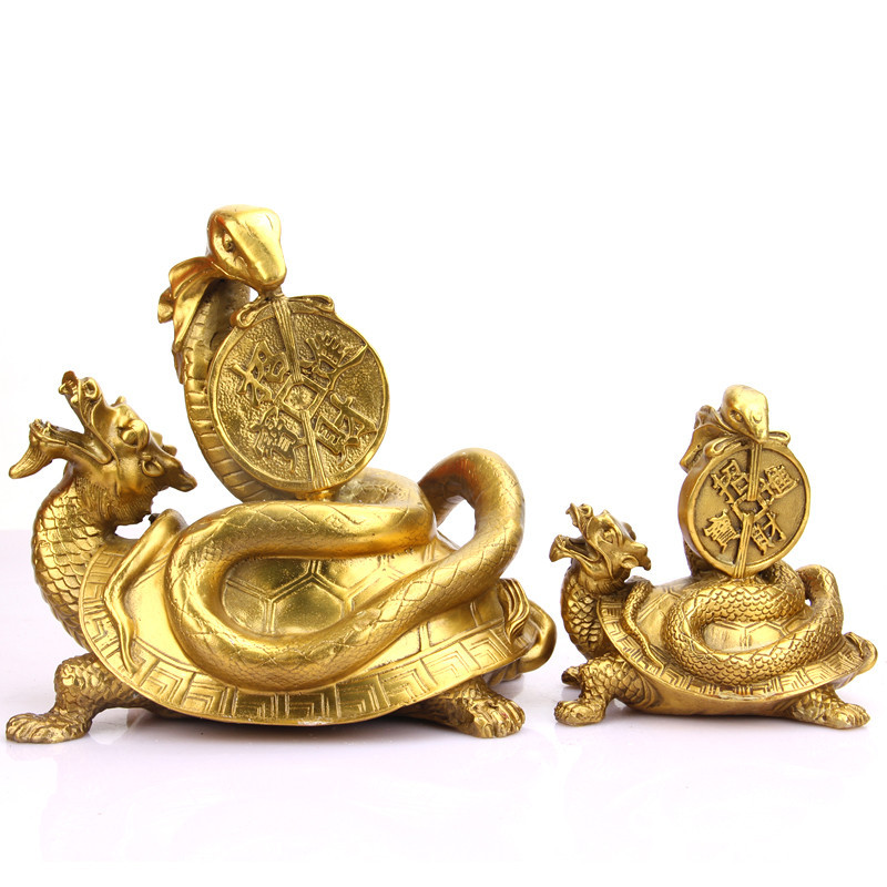 铜蛇龟玄武蛇缠龙龟摆件家居