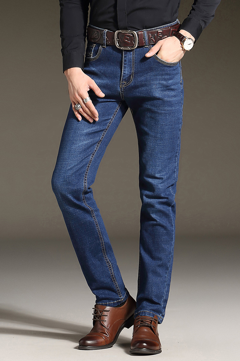 2020夏季新款弹力牛仔裤青年男士高弹直筒休闲潮流薄款修身男裤子