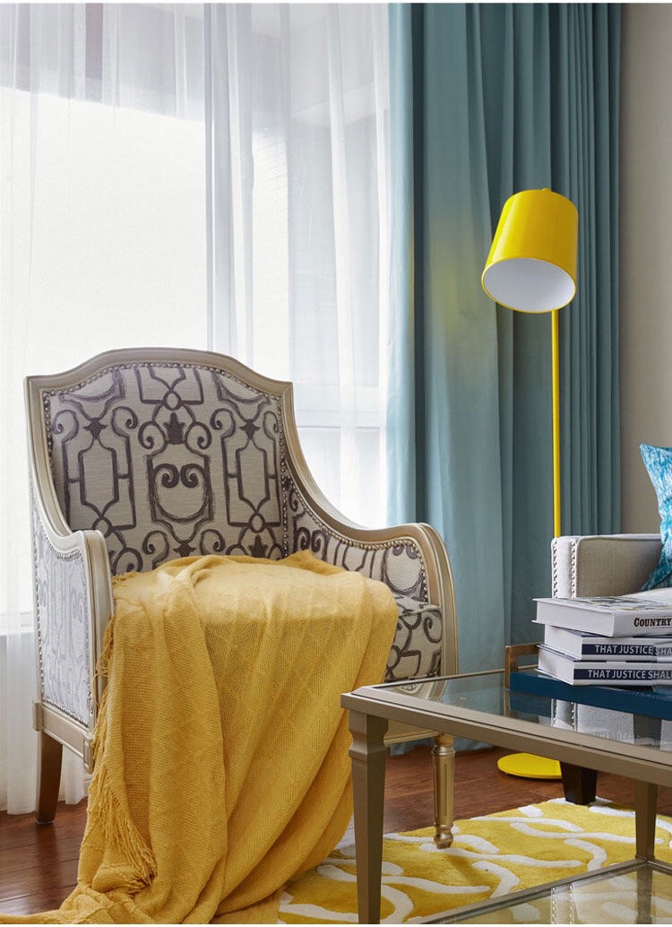 纯色工程遮光荷兰绒窗帘豪华别墅绒布窗帘厂家