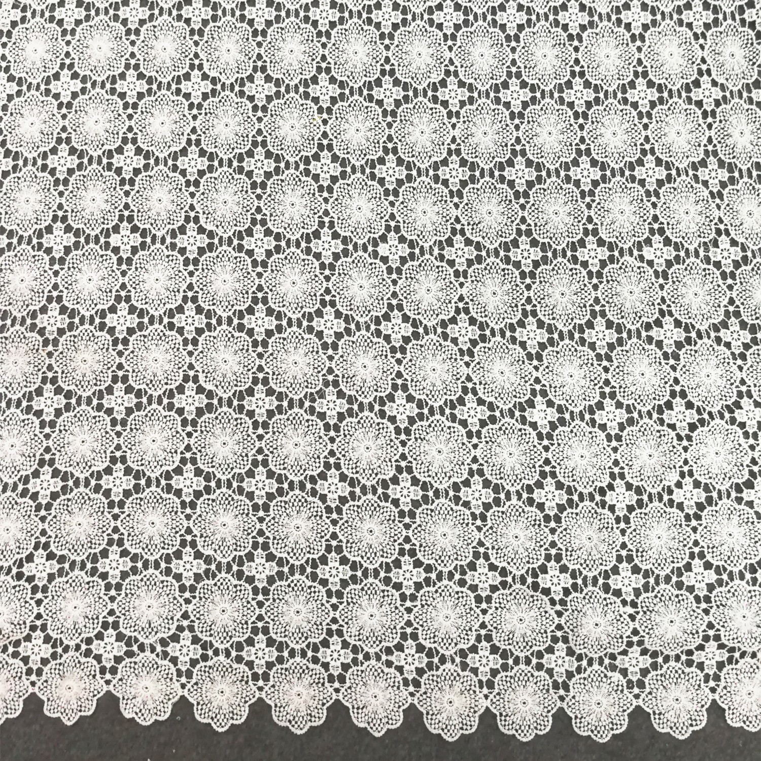 水溶蕾丝面料 牛奶丝绣花女装布料波边厚 服装辅料花边 厂家直销