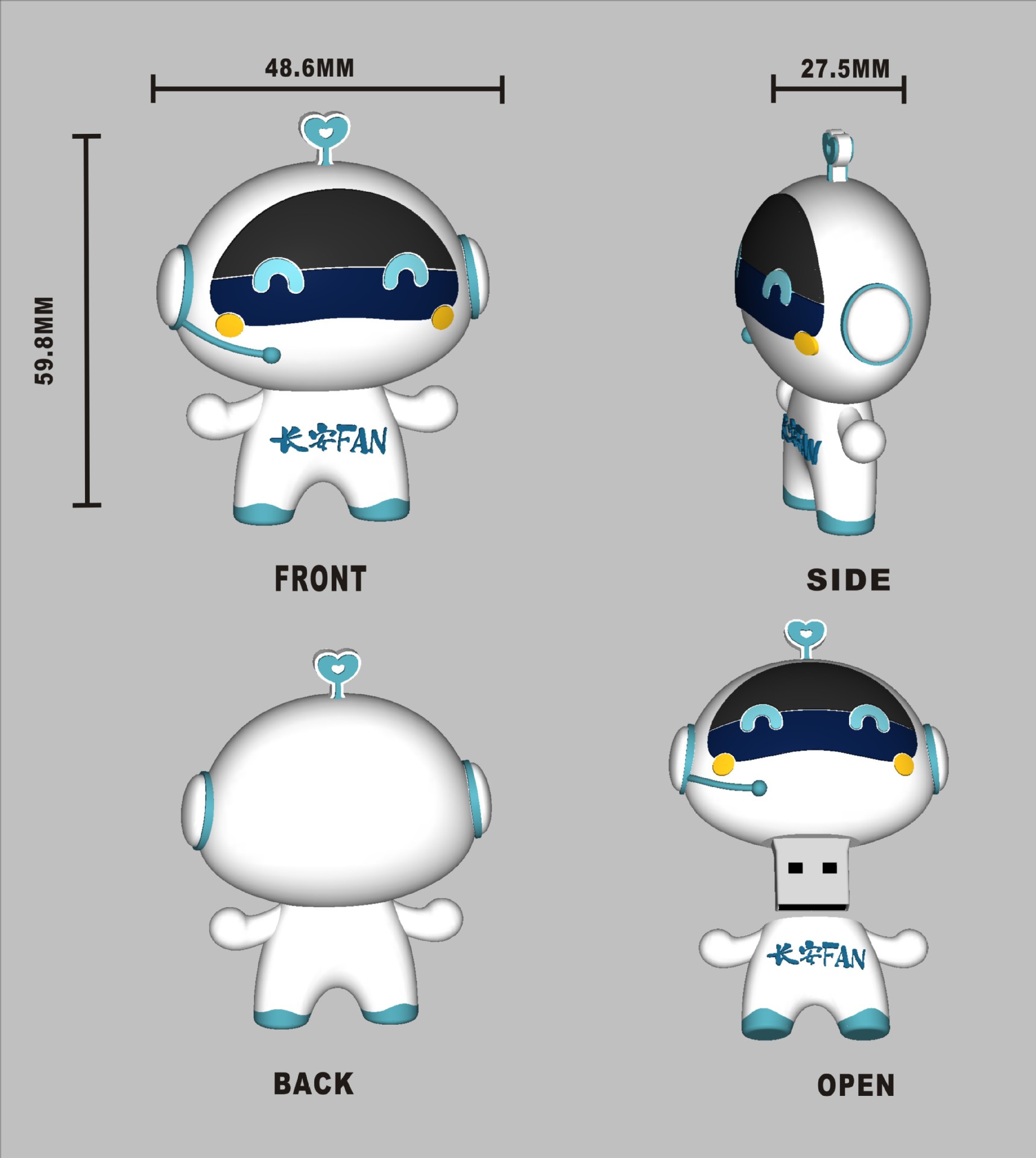 卡通创意u盘定制 pvc开模u盘 定制软胶u盘 pvc u盘开模 定制礼品