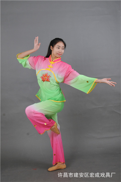 新款民族秧歌服装演出女村姑服广场舞服挑花篮服中老年腰鼓服