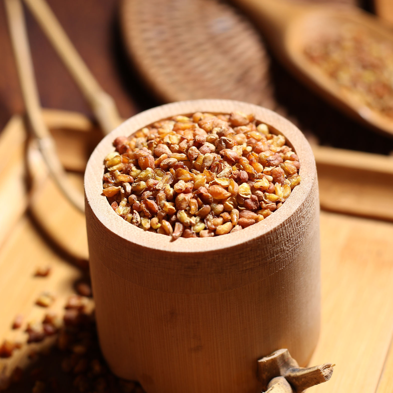 大凉山浓香小膨化苦荞茶散装茶叶批发胚芽型酒店用一件代发荞麦茶