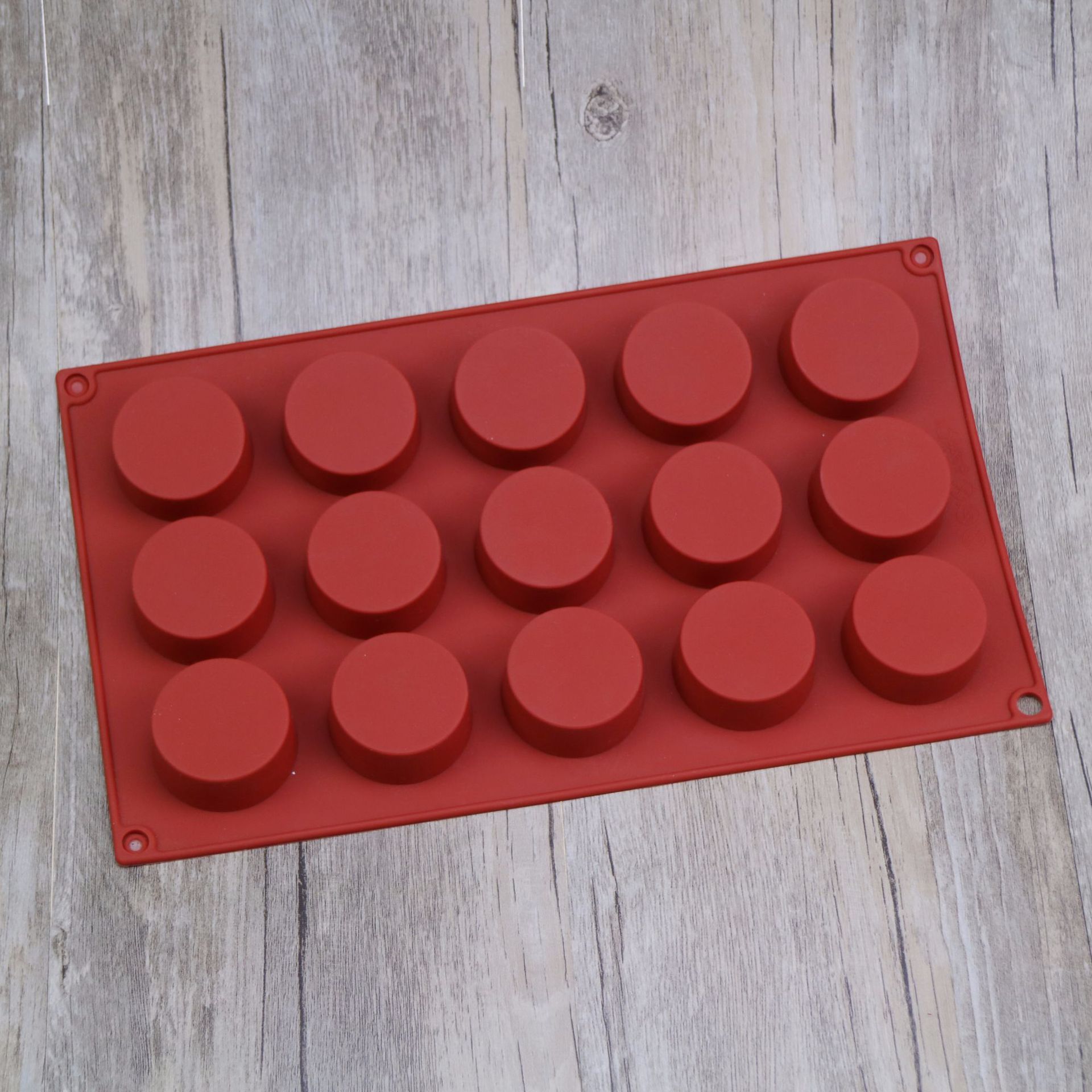 15连圆柱体圆形硅胶蛋糕模具 diy立体手工皂模巧克力慕斯模