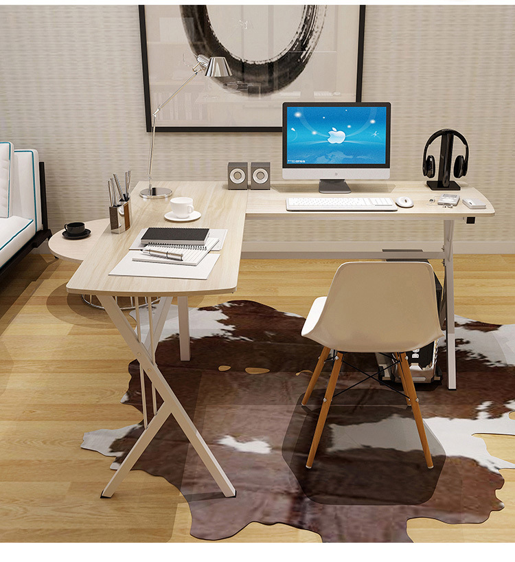 厂家直销 批发台式家用办公桌书桌现代简约简易钢木 转角电脑桌