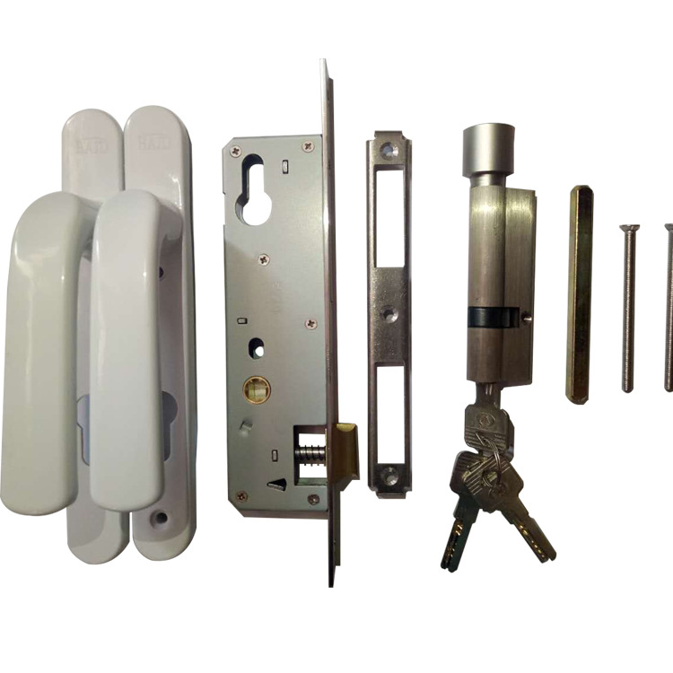 铝合金执手锁 断桥铝玻璃门双面执手锁机械门锁批发 单点门锁