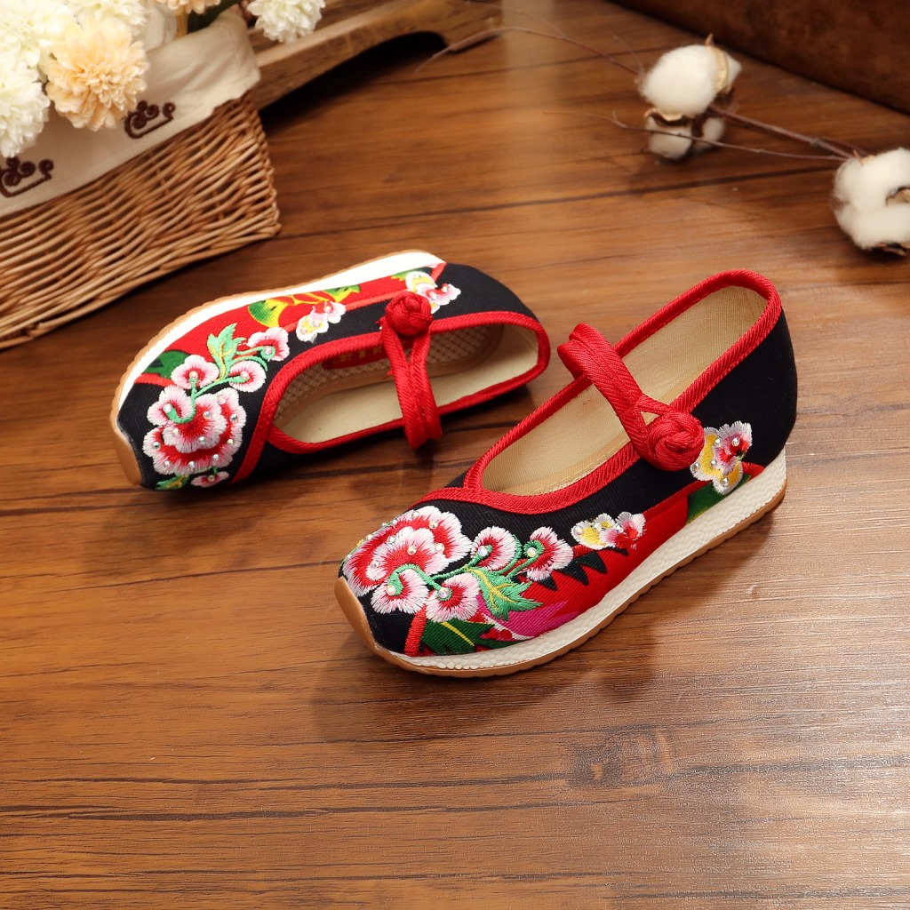 清仓女童老北京布鞋儿童绣花鞋民族风传统布鞋童鞋公主宝宝汉服鞋