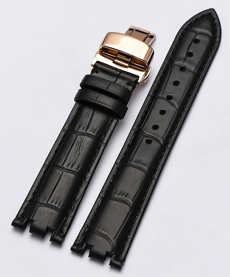 金恺悦 双凹口牛皮表带 适配5567 蝴蝶扣真皮柔软舒适 现货批发