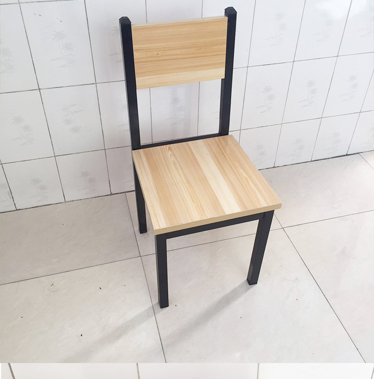 批发钢木椅子现代简约办公椅快餐店靠背凳子餐馆食堂家用椅电脑椅
