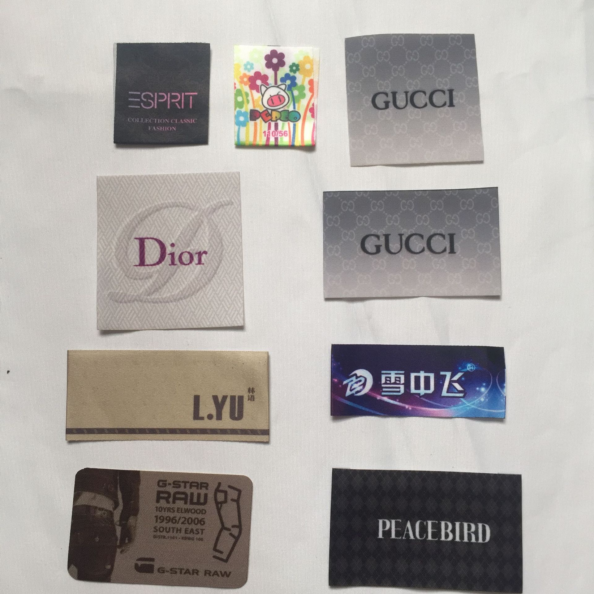 厂家定制生产加工 服装服饰领标棉布丝网印刷商标彩色印花布标签