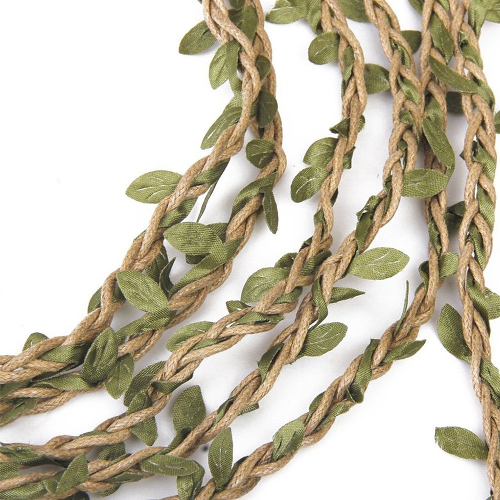 5毫米树叶蜡线藤条装饰材料绳子背景装饰diy手工仿真树叶麻绳