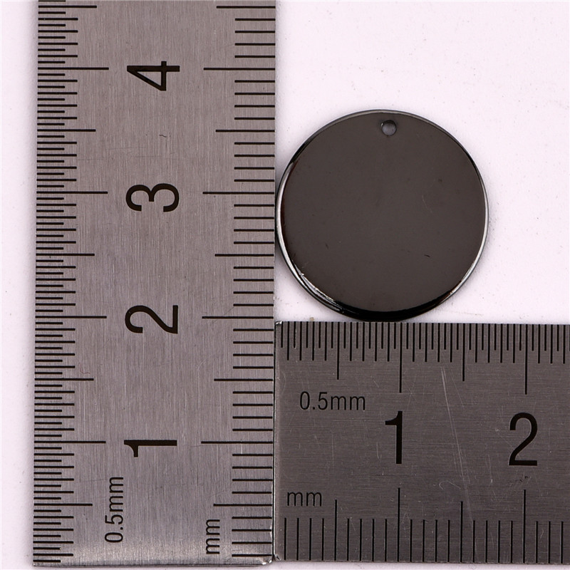 铜片17mm光面单孔圆形吊片服饰鞋帽装饰配件diy欧美项链挂件饰品