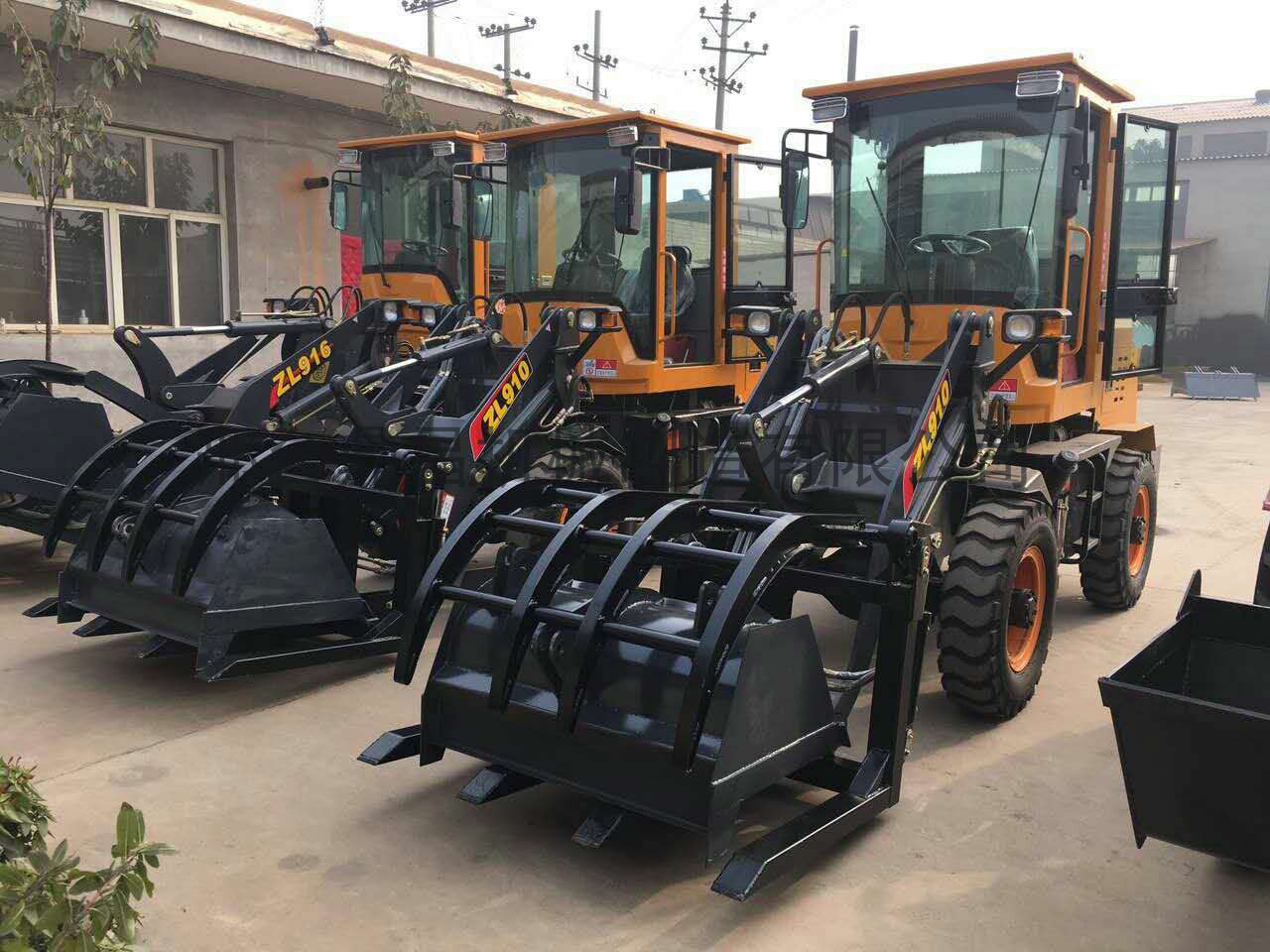厂家现货供应小型抓草机抓木机 轮式小铲车装载机工程
