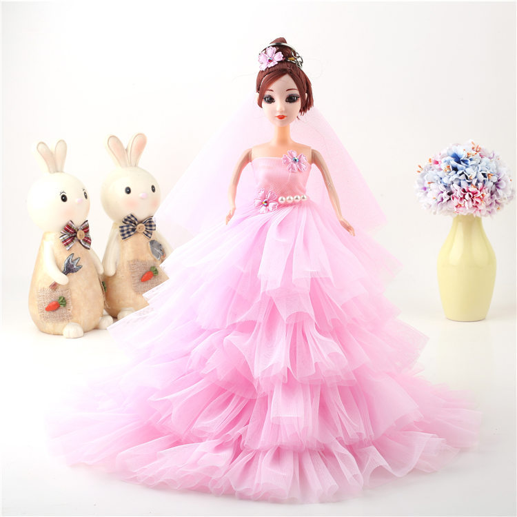 超大30cm韩版双层婚纱蛋糕公主娃娃 搪胶大婚纱裙款厂家直销批发