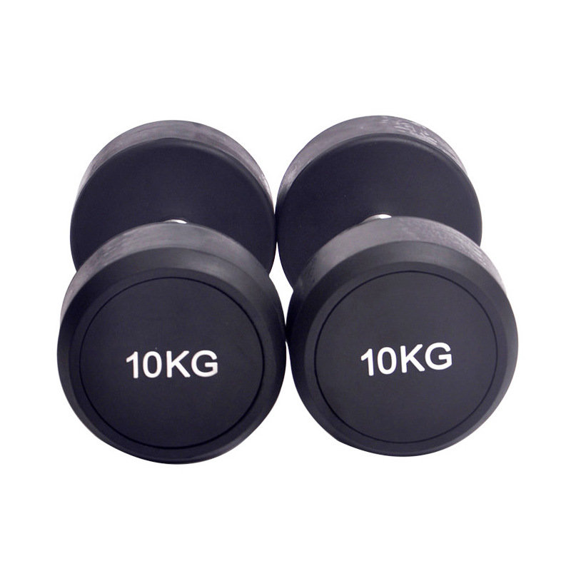 生产厂家圆头包胶哑铃天然橡胶哑铃圆钢包胶哑铃健身房专用哑铃