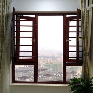 断桥铝合金推拉窗移窗防盗隔音窗纱一体推拉窗室内断桥铝木推拉窗