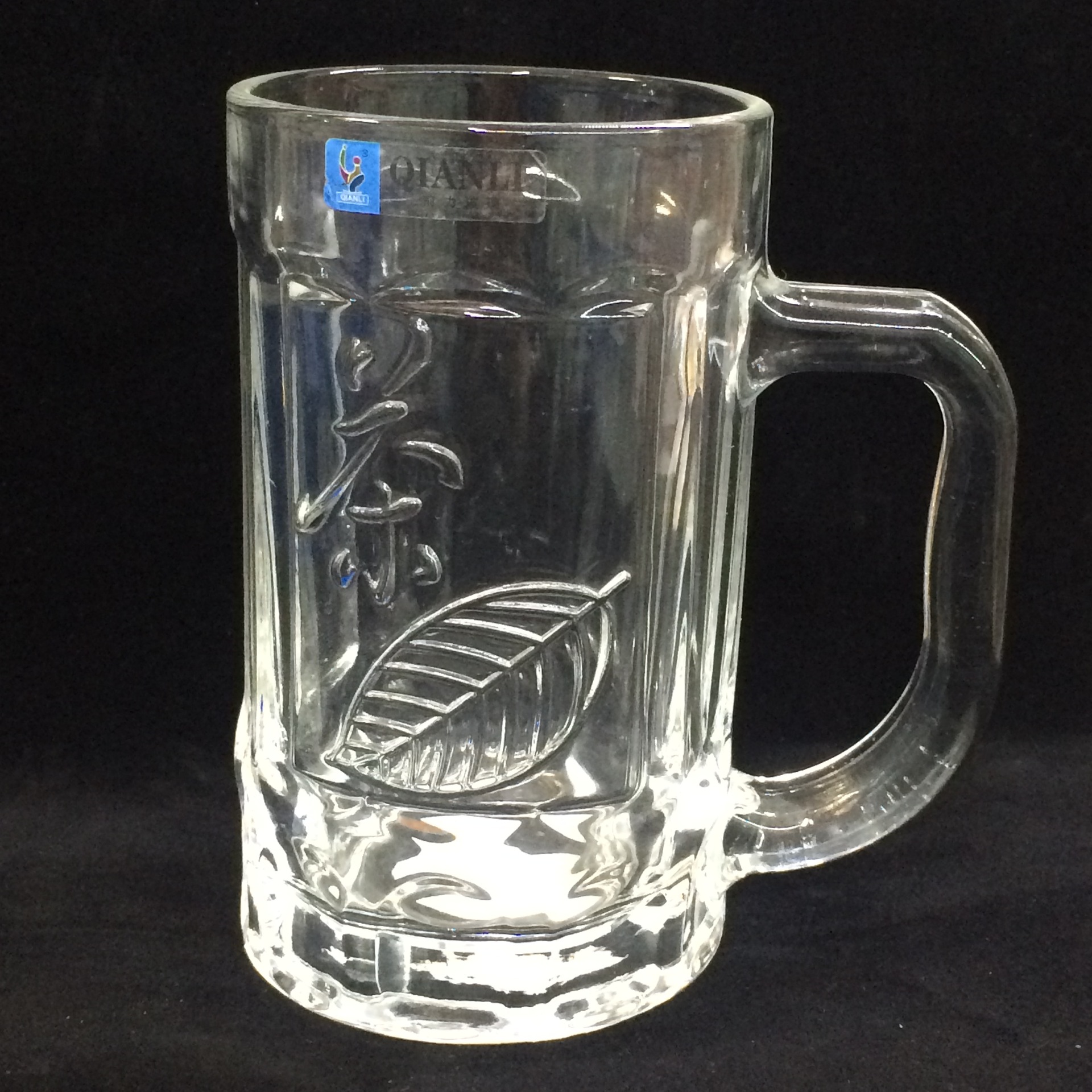 前力300ml玻璃把杯 玻璃啤酒杯 饮料杯 茶饮杯扎啤杯可定制logo