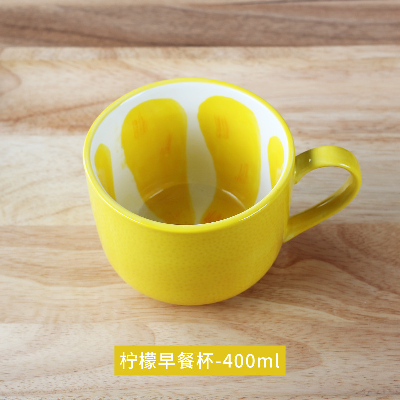 Creative Ceramic Fruit Watermelon Cup Cute Milk Cup Mug Cartoon Drinking Cup Breakfast Cup Home Companion Hand Gift
