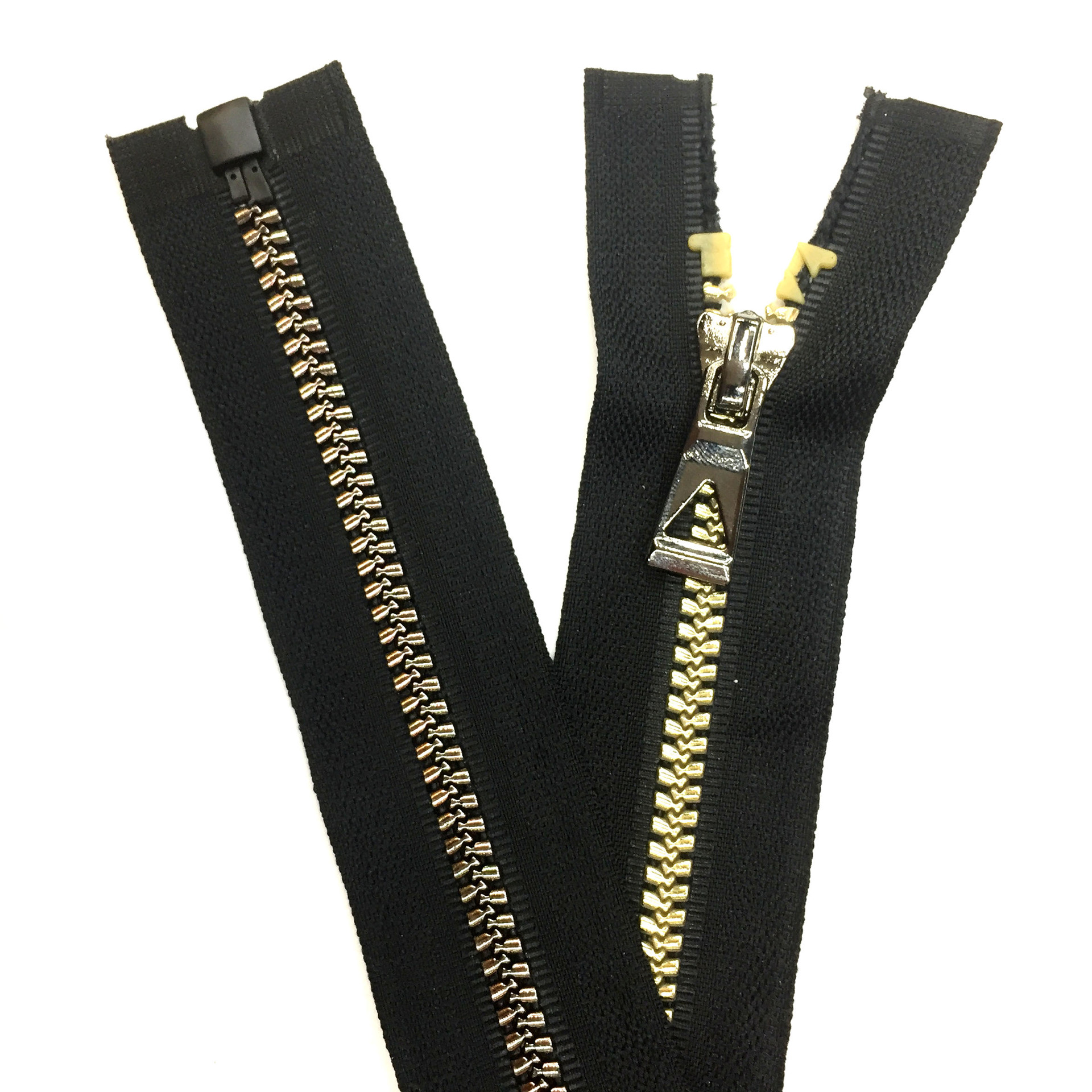 5#树脂动感齿浅金黑金拉链 高档特殊服装拉锁