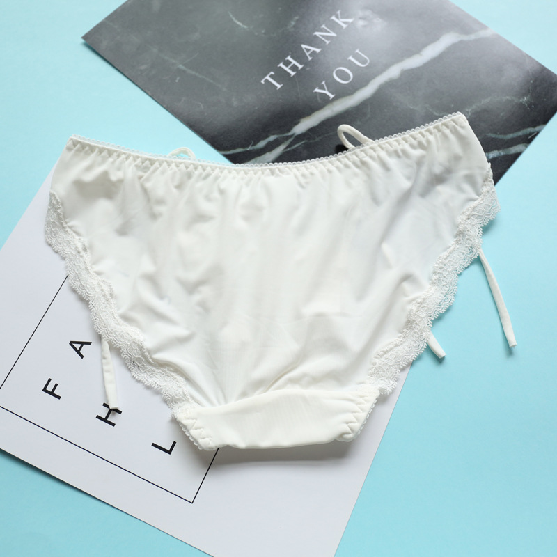 a271 二次元少女系带双绳网纱牛奶丝女士内裤批发 性感短裤三角裤