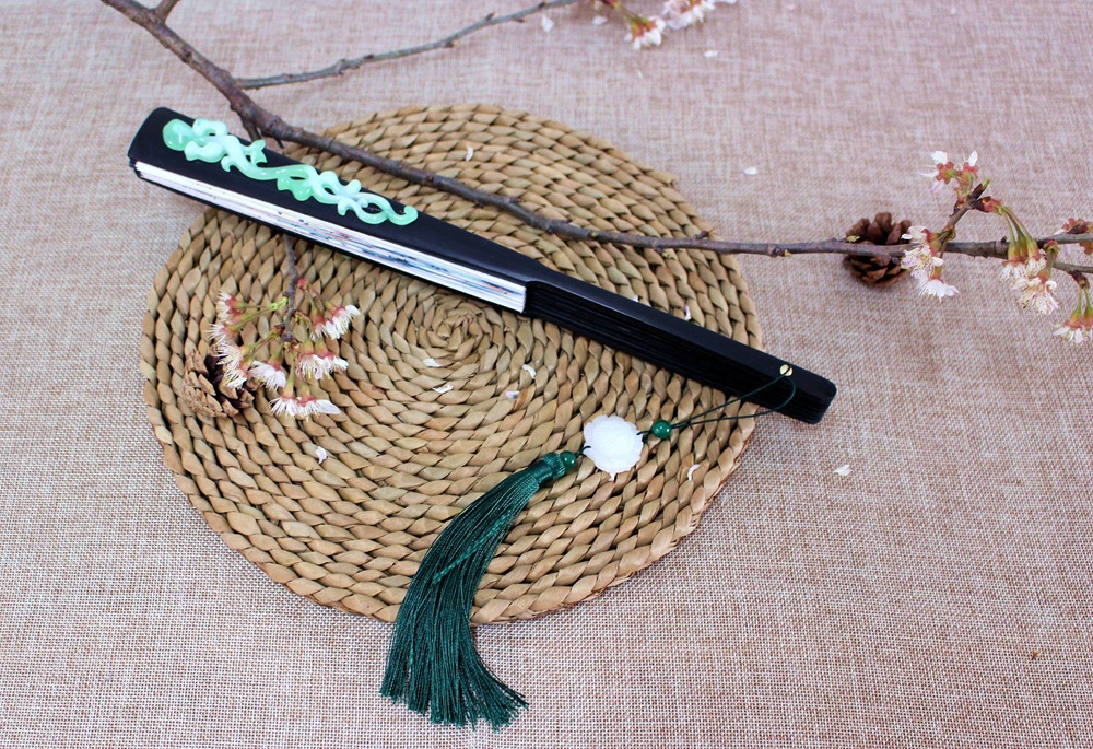 玉龙扇*电视道具*绢扇折扇*男士竹扇*工艺品扇子