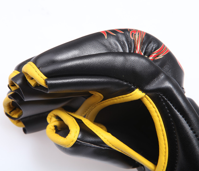 五龙mma分指拳击手套搏击拳套格斗散打龙纹手套半指沙袋手套